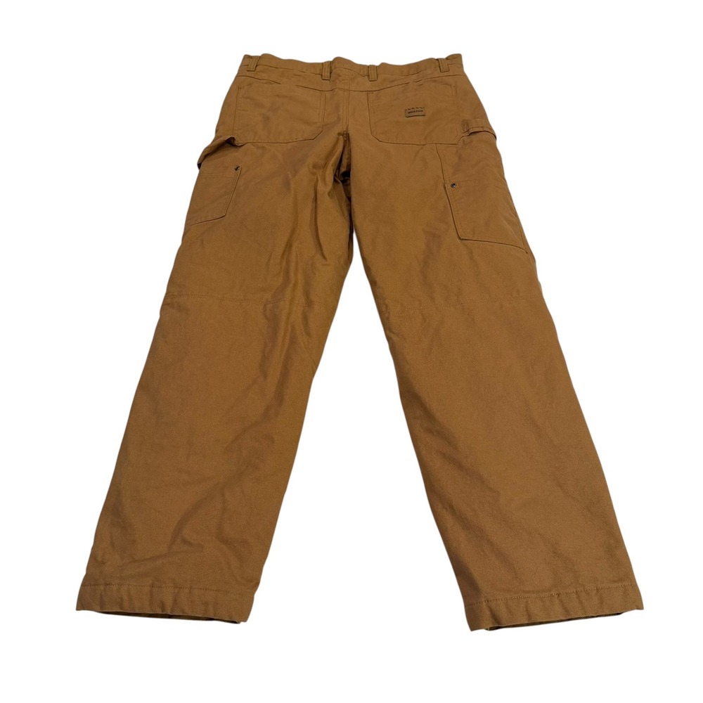 Brazos Mens 32x32 Quilted Lined Duck Canvas‎ Carpenter Work Pants Brown